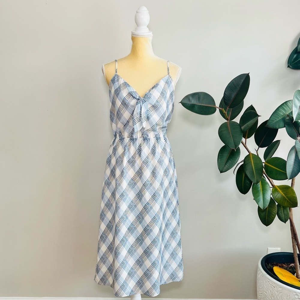 Joie Abiah Plaid Silk Midi Dress - Picture 3 of 8